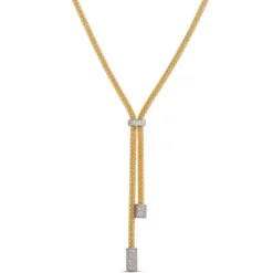 Toscano Gold Lariat Necklace, ⅔ Total Carat Weight, 18K Yellow Gold