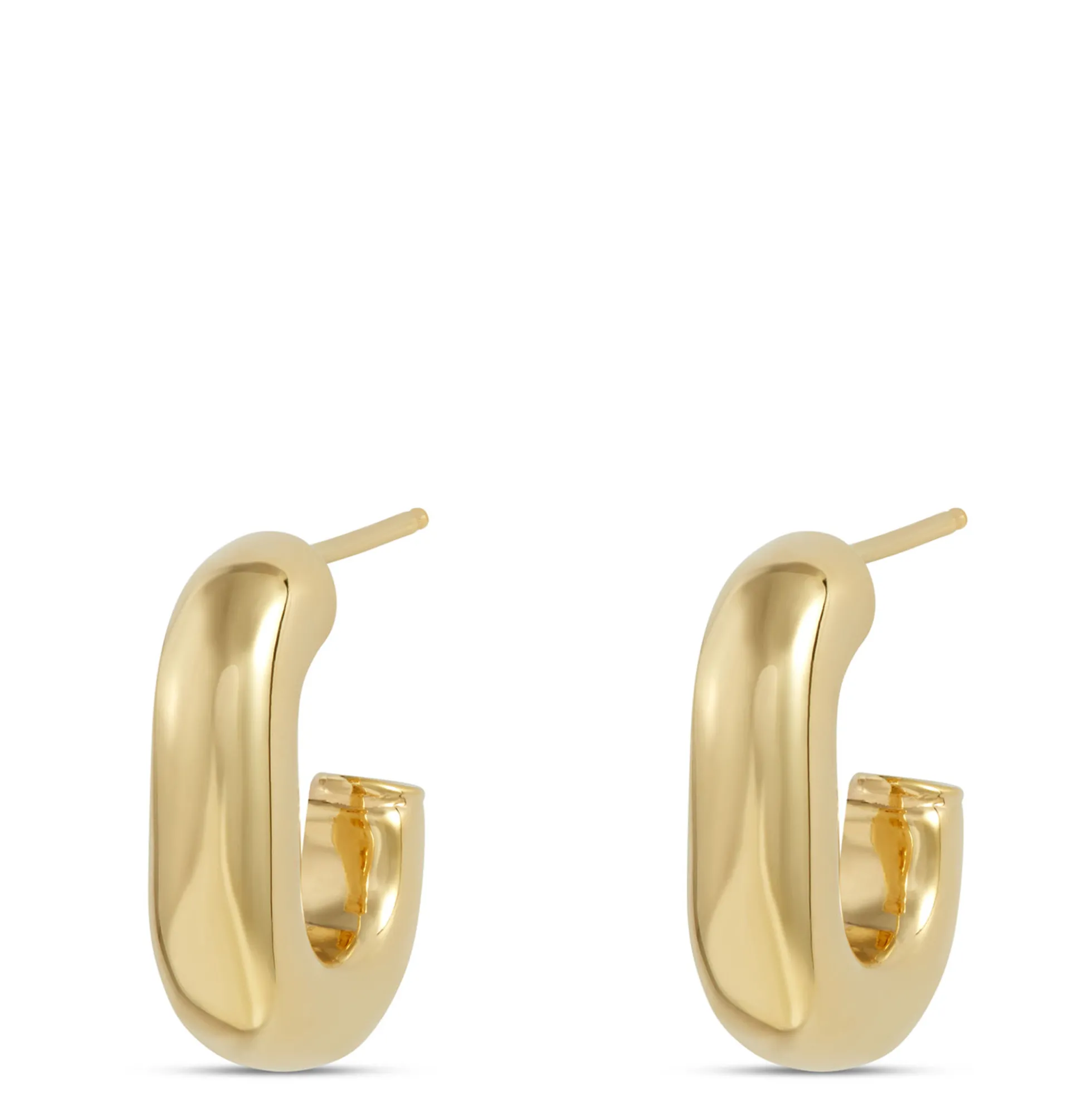 Toscano Half-Oval Hoops, 14K Yellow Gold