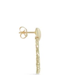 Toscano Hammered Door Knocker Earrings, 14K Yellow Gold