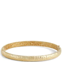 Toscano Hammered Satin Bangle, 14K Yellow Gold