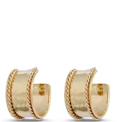 Toscano Hoop Earrings, 14K Yellow Gold