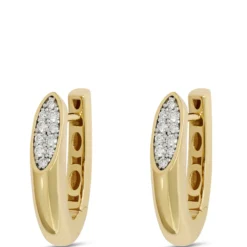 Toscano Hoop Earrings with Diamonds, 18K Yellow Gold