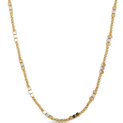 Toscano 18-Inch Alternating Bead Necklace, 14K Yellow Gold