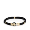 Toscano 8.5-Inch Black Braided Cord Bracelet, 14K White and Yellow Gold