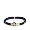 Toscano 8.5-Inch Blue Braided Cord Bracelet, 14K White and Yellow Gold
