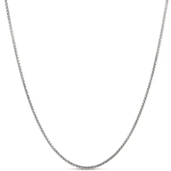 Toscano 18 Inch Box Link Necklace, 14k White Gold
