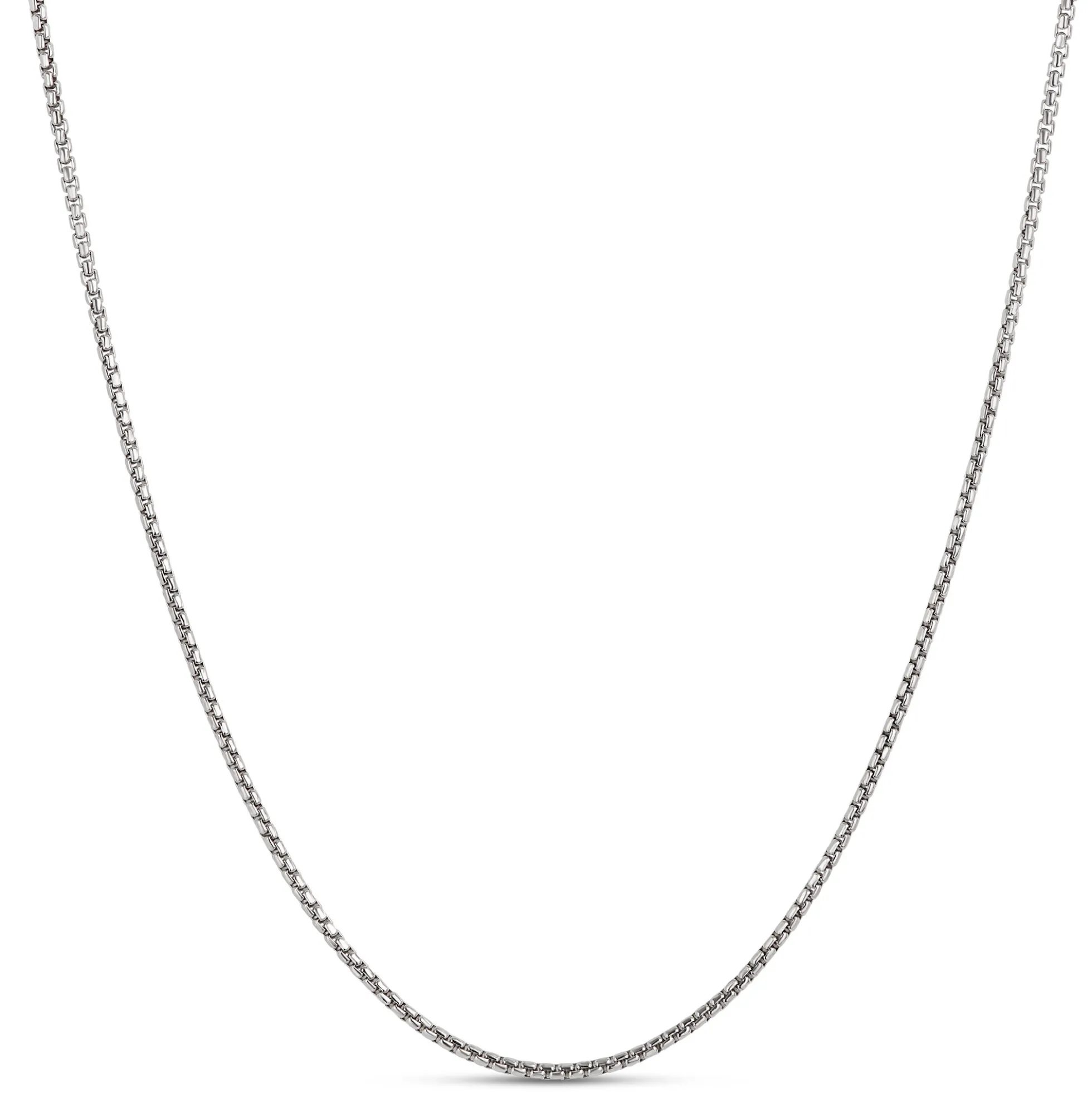 Toscano 18 Inch Box Link Necklace, 14k White Gold