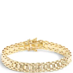Toscano 7.5-Inch Brick Links Bracelet, 14K Yellow Gold