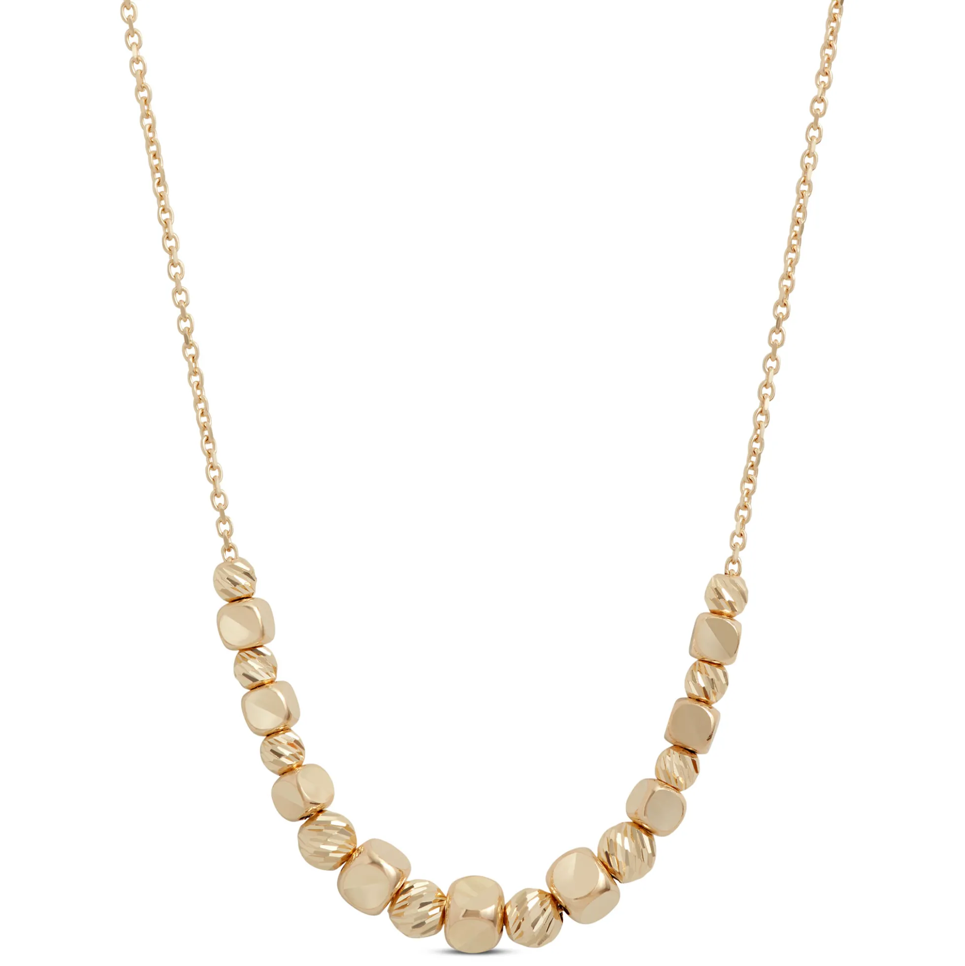 Toscano 18-Inch Center Beaded Necklace, 14K Yellow Gold