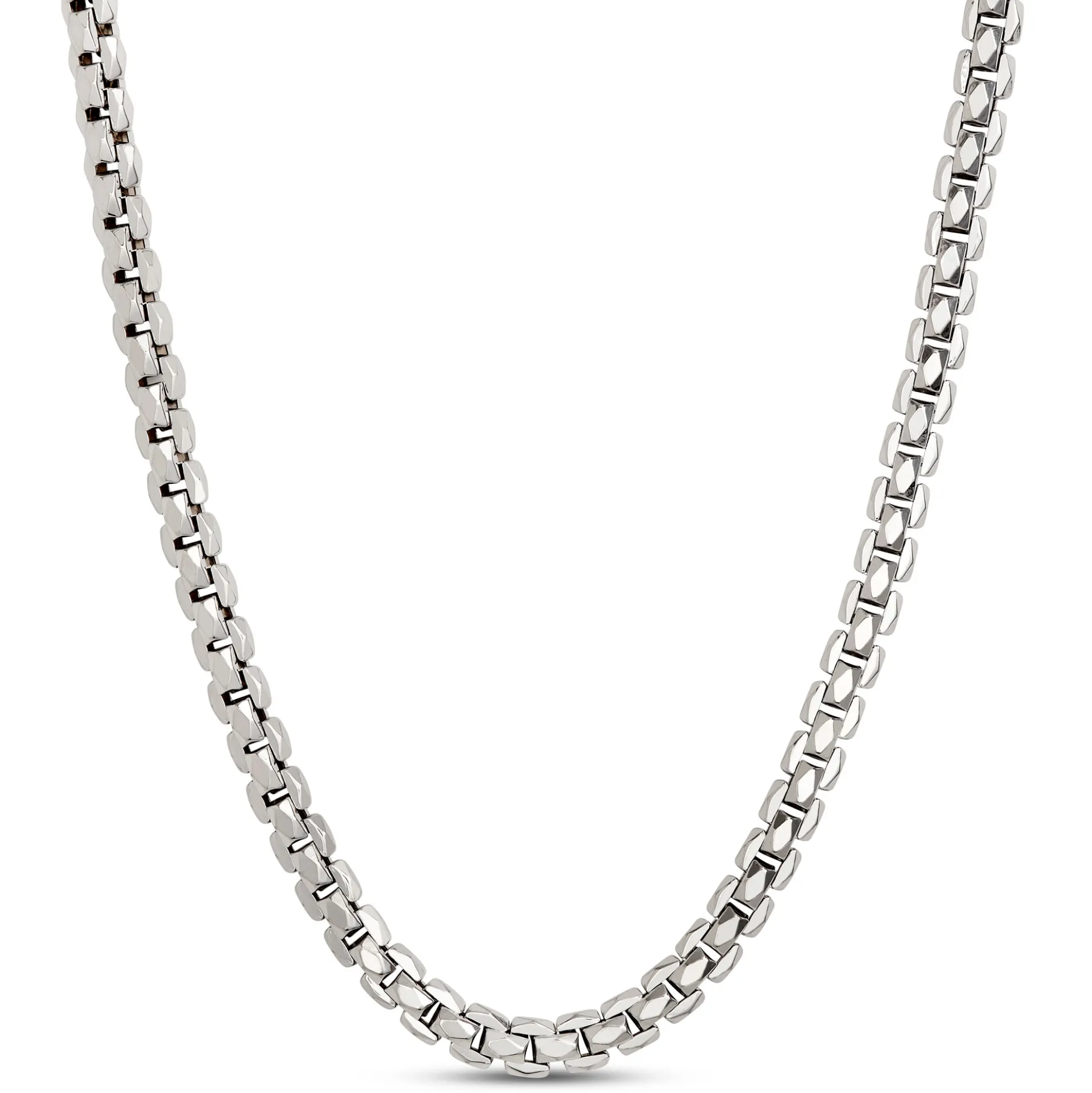Toscano 24-Inch Diamante Link Necklace, 14K White Gold