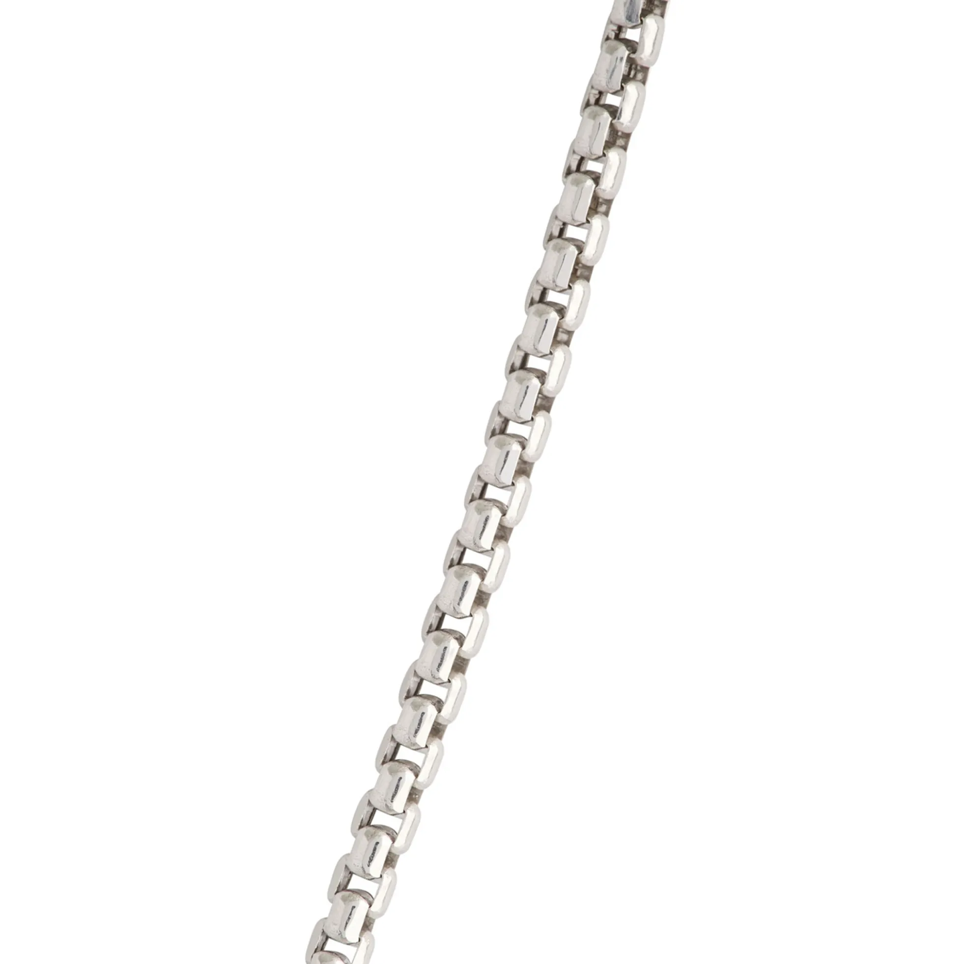 Toscano 18-Inch Diamond Cut Box Link Necklace, 14K White Gold