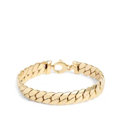 Toscano 8-Inch Domed Curb Link Bracelet, 14K Yellow Gold