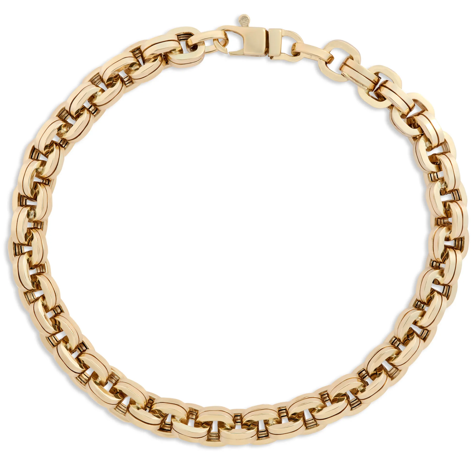 Toscano 8.5-Inch Double Oval Bracelet, 14K Yellow Gold