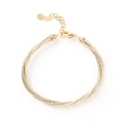 Toscano 7-Inch Double Row Flexy Beaded Bracelet, 14K Yellow Gold