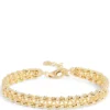 Toscano 7-Inch Double Row Flexy Beaded Bracelet, 14K Yellow Gold