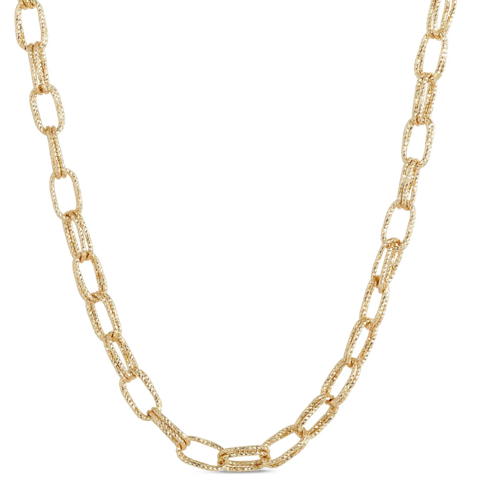 Toscano 18-Inch Double Wire Gold Link Necklace, 14K Yellow Gold
