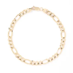 Toscano 8.5-Inch Figaro Chain bracelet, 14K Yellow Gold