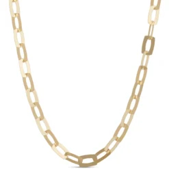 Toscano 18-Inch Flat Link Necklace, 14K Yellow Gold