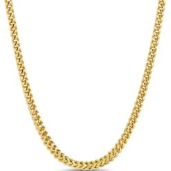Toscano 24-Inch Four-Sided Franco Chain, 14K Yellow Gold