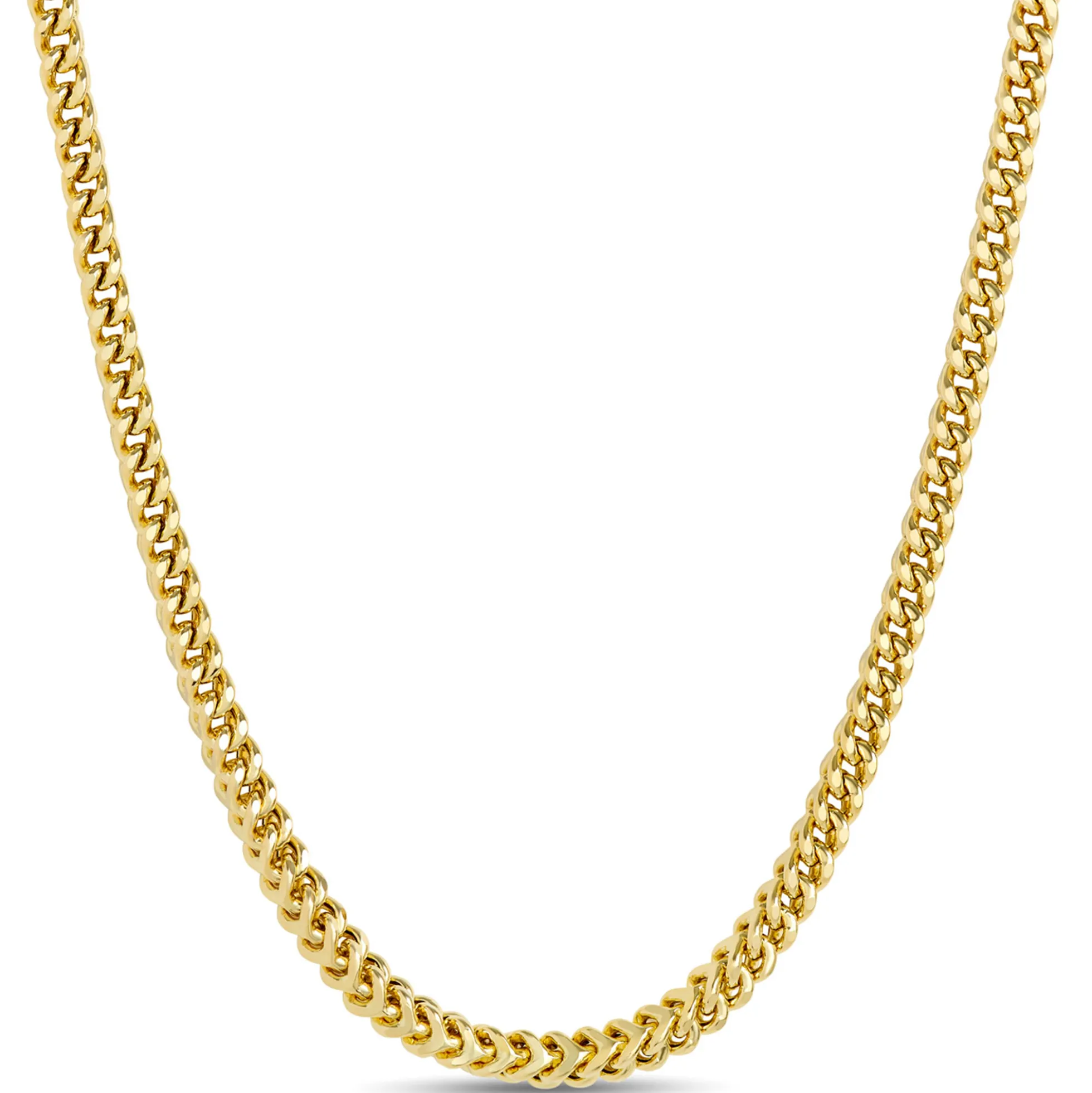 Toscano 24-Inch Four-Sided Franco Chain, 14K Yellow Gold