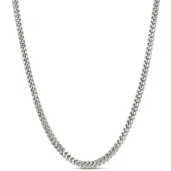Toscano 24-Inch Franco Chain, 14K White Gold