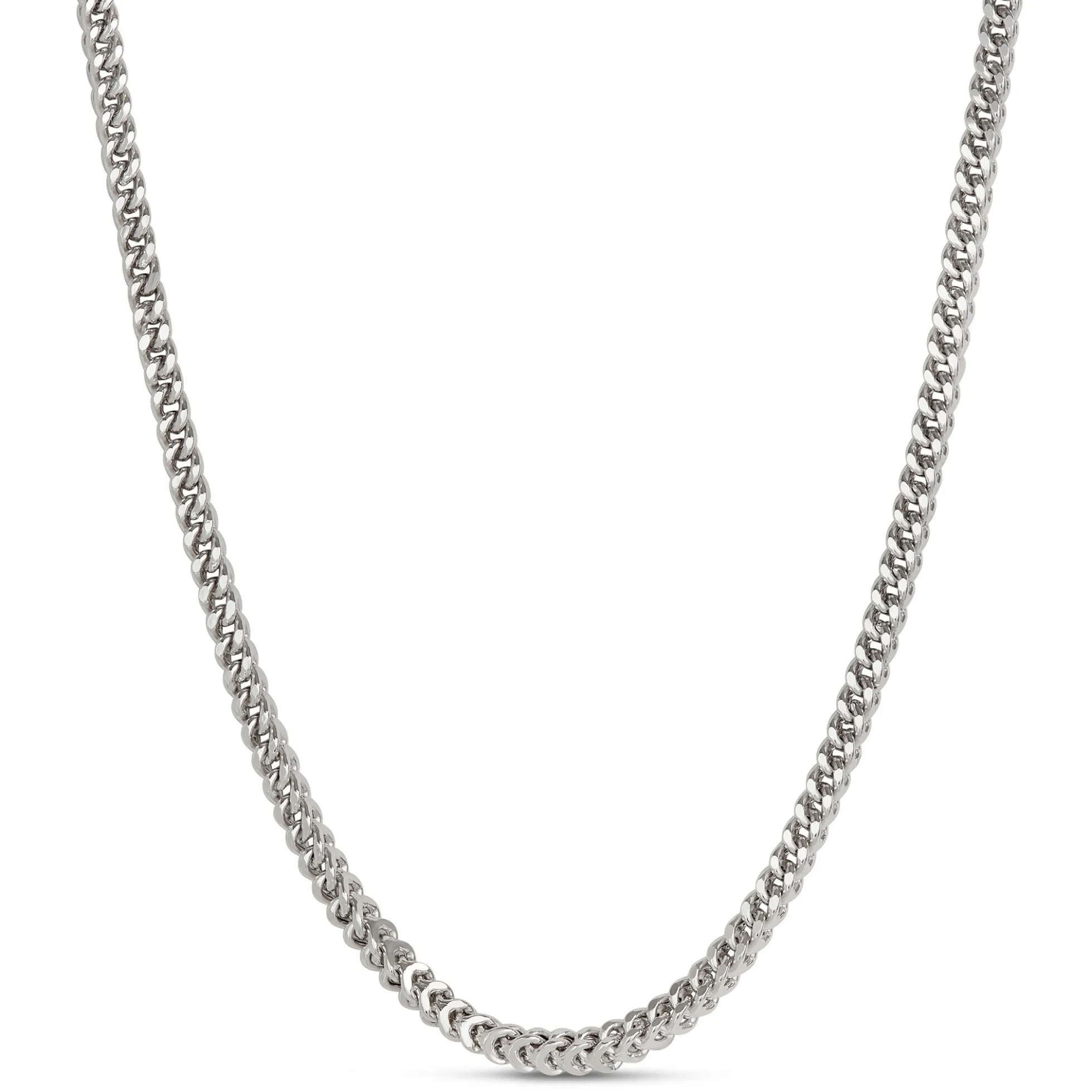 Toscano 24-Inch Franco Chain, 14K White Gold