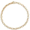 Toscano 8.5-Inch Gents Rectangle Link Bracelet, 14k Yellow Gold