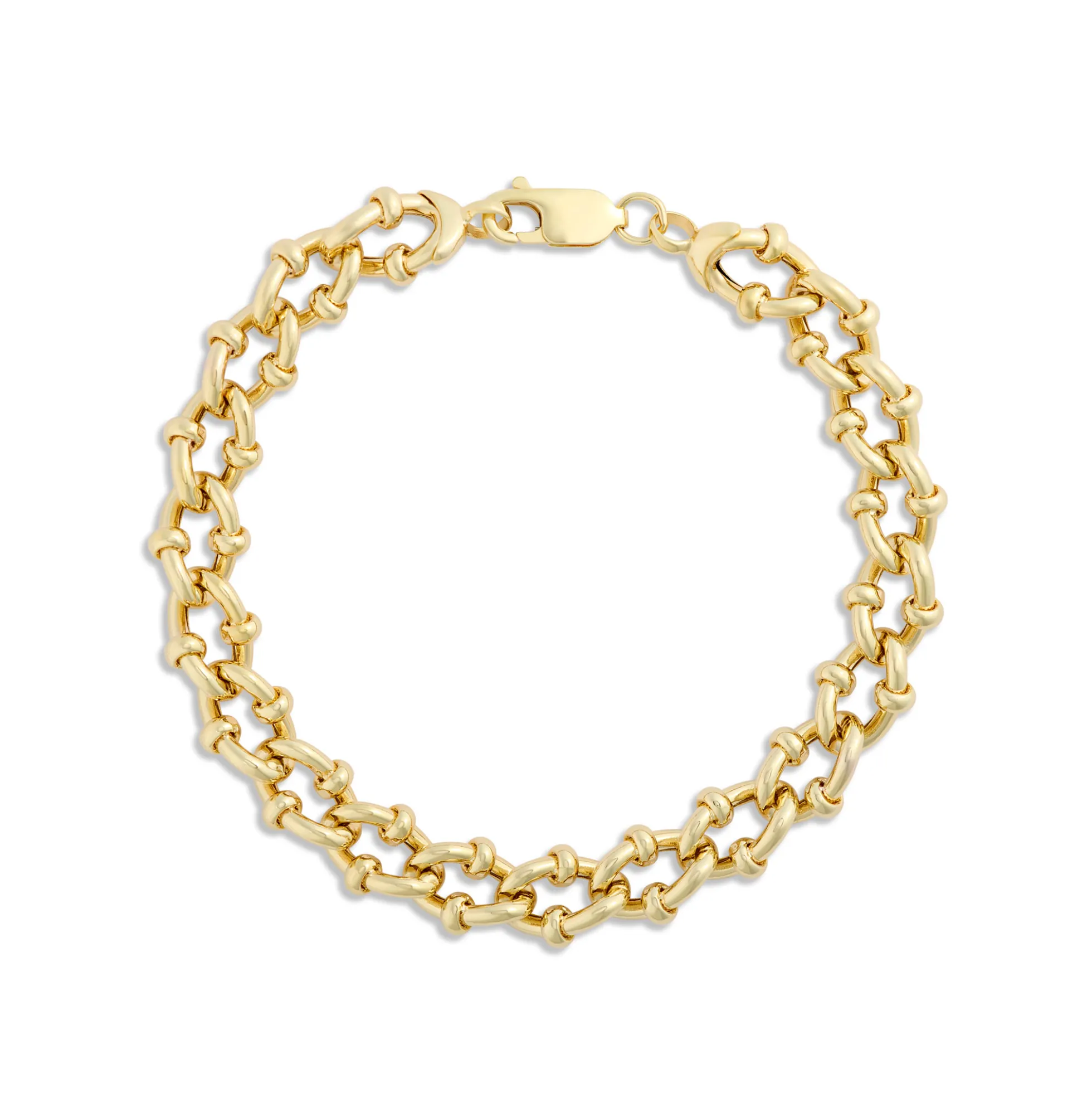 Toscano 8-Inch Granchio Link Bracelet, 14K Yellow Gold