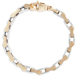 Toscano 8.5-Inch Hinged Link Bracelet, 14K Two-Tone Gold