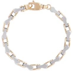 Toscano 8.5-Inch Hinged Link Bracelet, 14K Two-Tone Gold