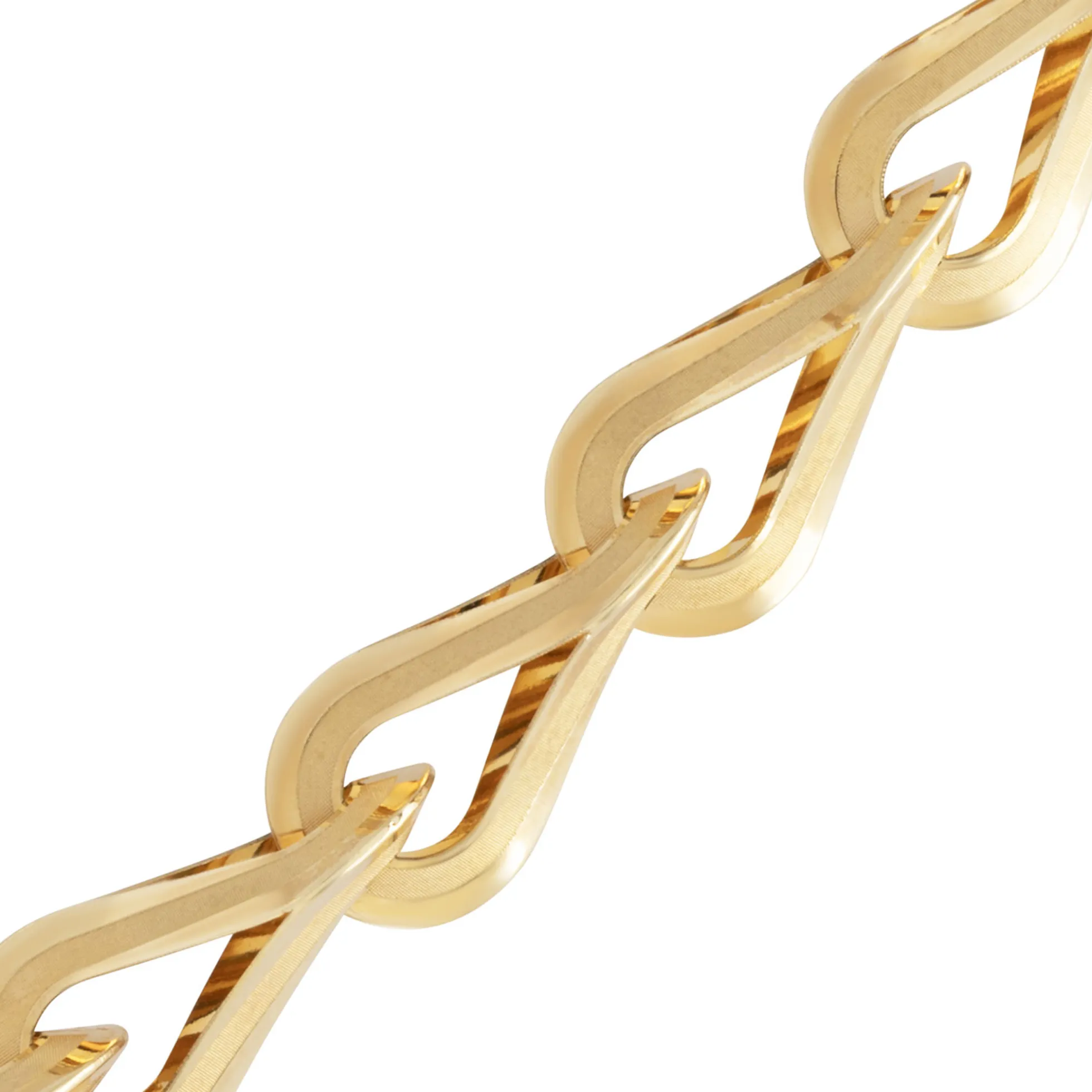 Toscano 18-Inch Infinity Silk and Polished Link Necklace, 14K Yellow Gold