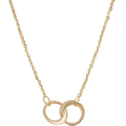Toscano 18-Inch Interlocking Circles Necklace, 14K Yellow Gold