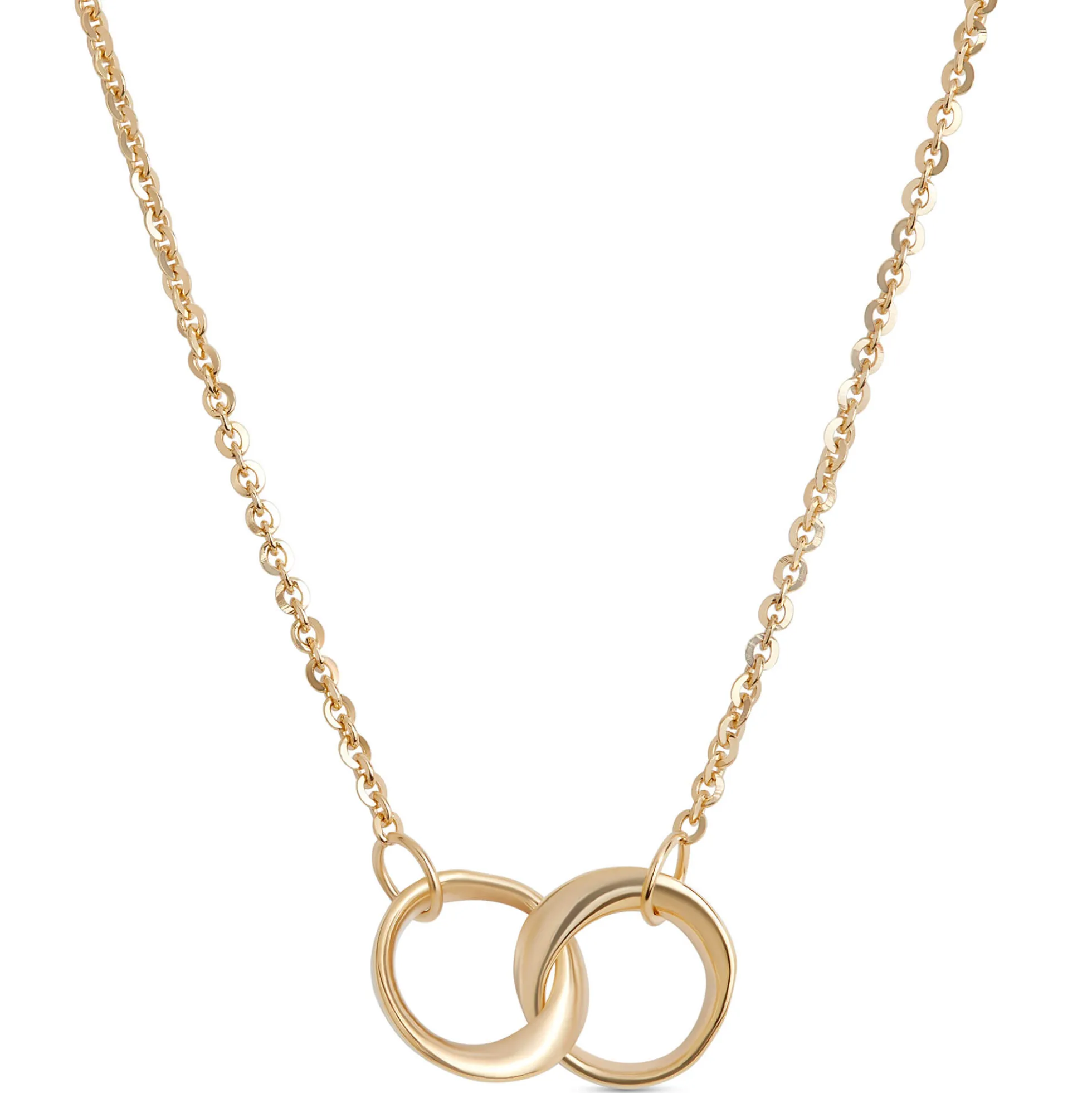 Toscano 18-Inch Interlocking Circles Necklace, 14K Yellow Gold