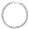Toscano 8-Inch Mirror Curb Bracelet, 14K White Gold