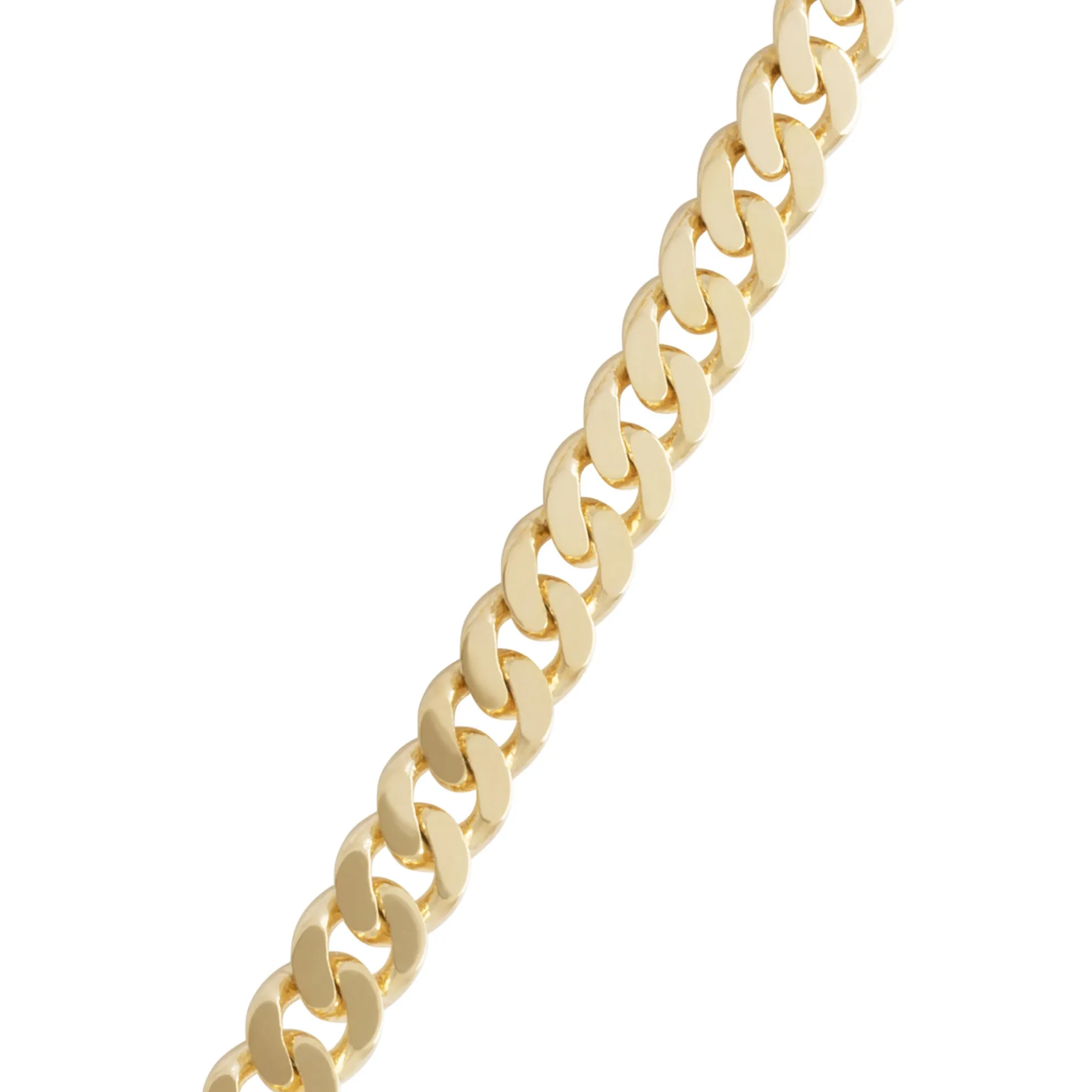 Toscano 24-Inch Mirror Curb Necklace, 14K Yellow Gold