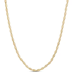 Toscano 18-Inch Oval Bead Necklace, 14K Yellow Gold
