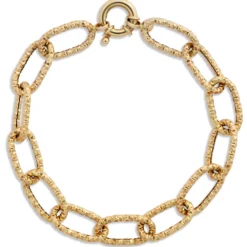 Toscano 7.5-Inch Oval Link Bracelet, 14K Yellow Gold
