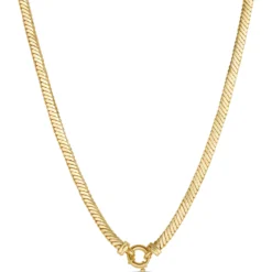 Toscano 18-Inch Oval Snake Link Neck Chain, 14K Yellow Gold