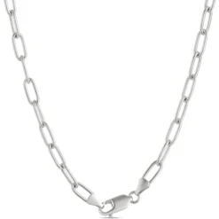 Toscano 20-Inch Paperclip Chain, 14K White Gold