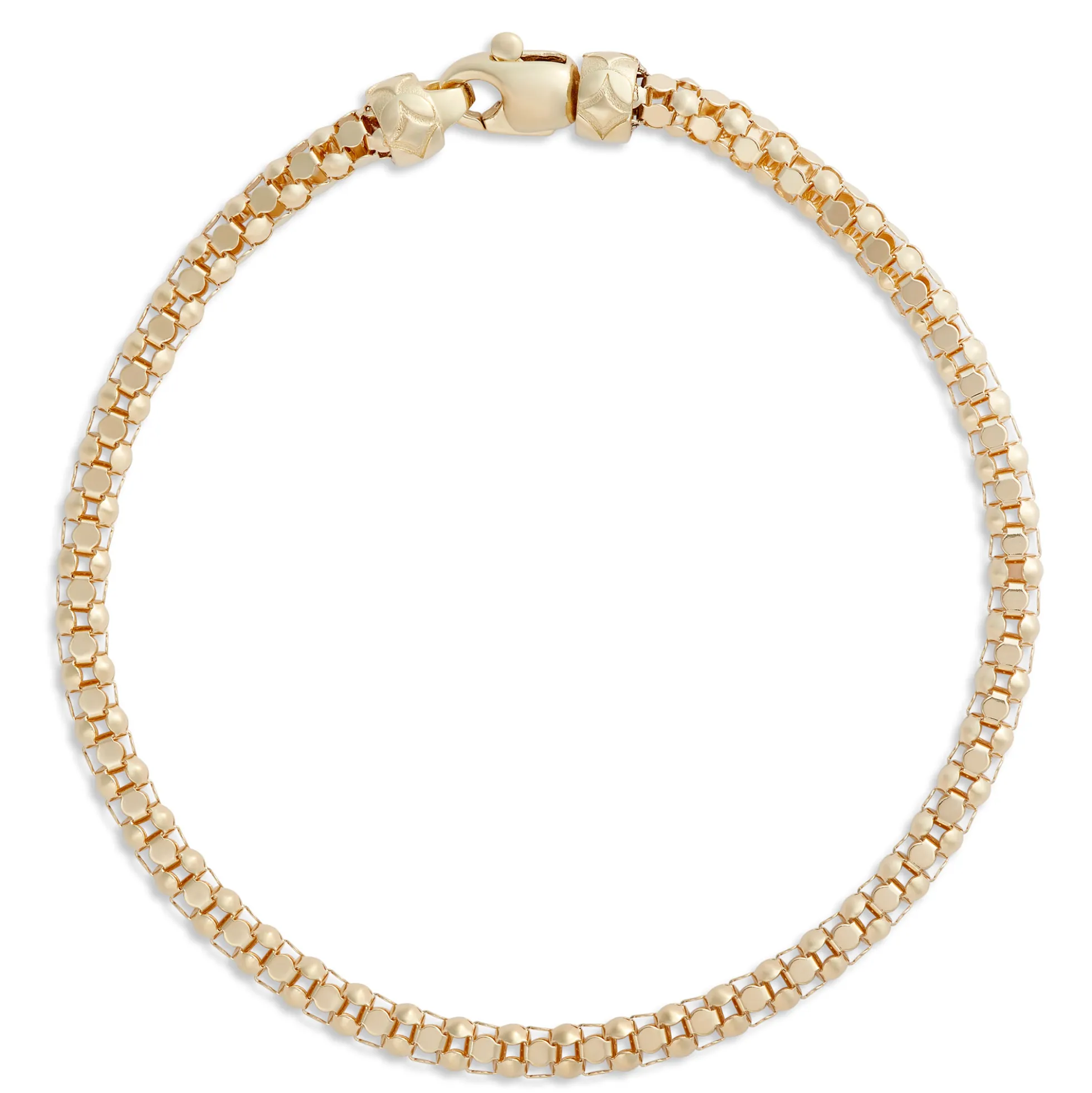 Toscano 7.5-Inch Popcorn Link Bracelet, 14K Yellow Gold