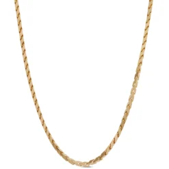 Toscano 24-Inch Pyramid Link Neck Chain, 14K Yellow Gold