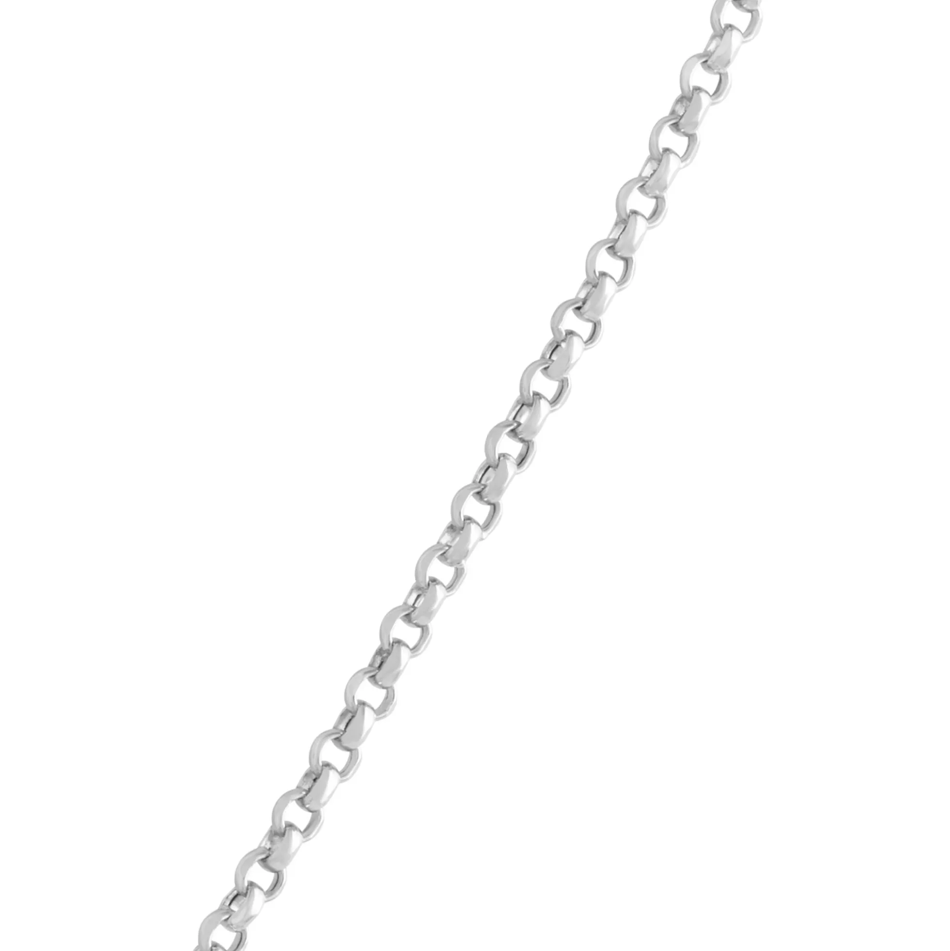 Toscano 24 Inch Rolo Link Necklace, 14k White Gold
