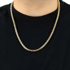 Toscano 24-Inch Round Brick Chain, 14K Yellow Gold