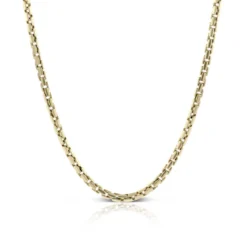 Toscano 24-Inch Round Brick Chain, 14K Yellow Gold