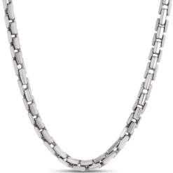 Toscano 24-Inch Round Brick Necklace, 14K White Gold