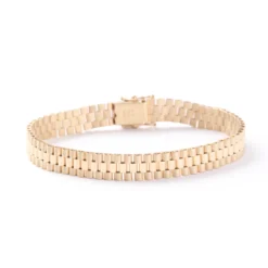 Toscano 8-Inch Satin, Polished Bracelet, 14K Yellow Gold