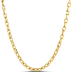 Toscano 22-Inch Solid Link Necklace, 14K Yellow Gold