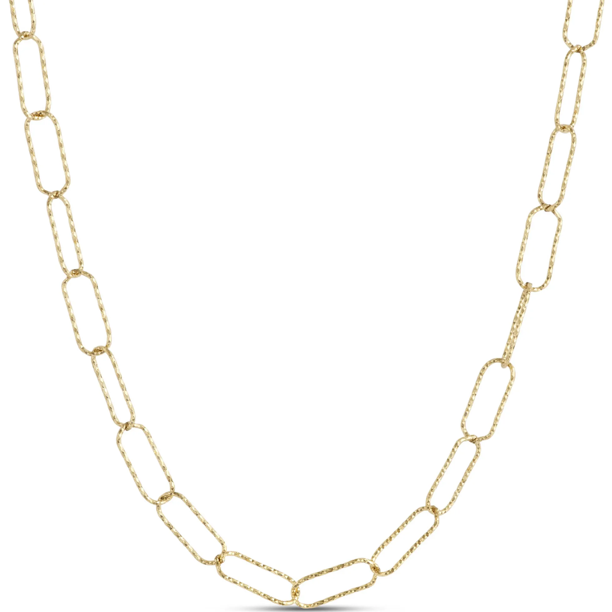 Toscano 18-Inch Sparkle Link Necklace, 14K Yellow Gold