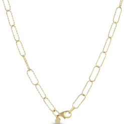 Toscano 18-Inch Sparkle Link Necklace, 14K Yellow Gold