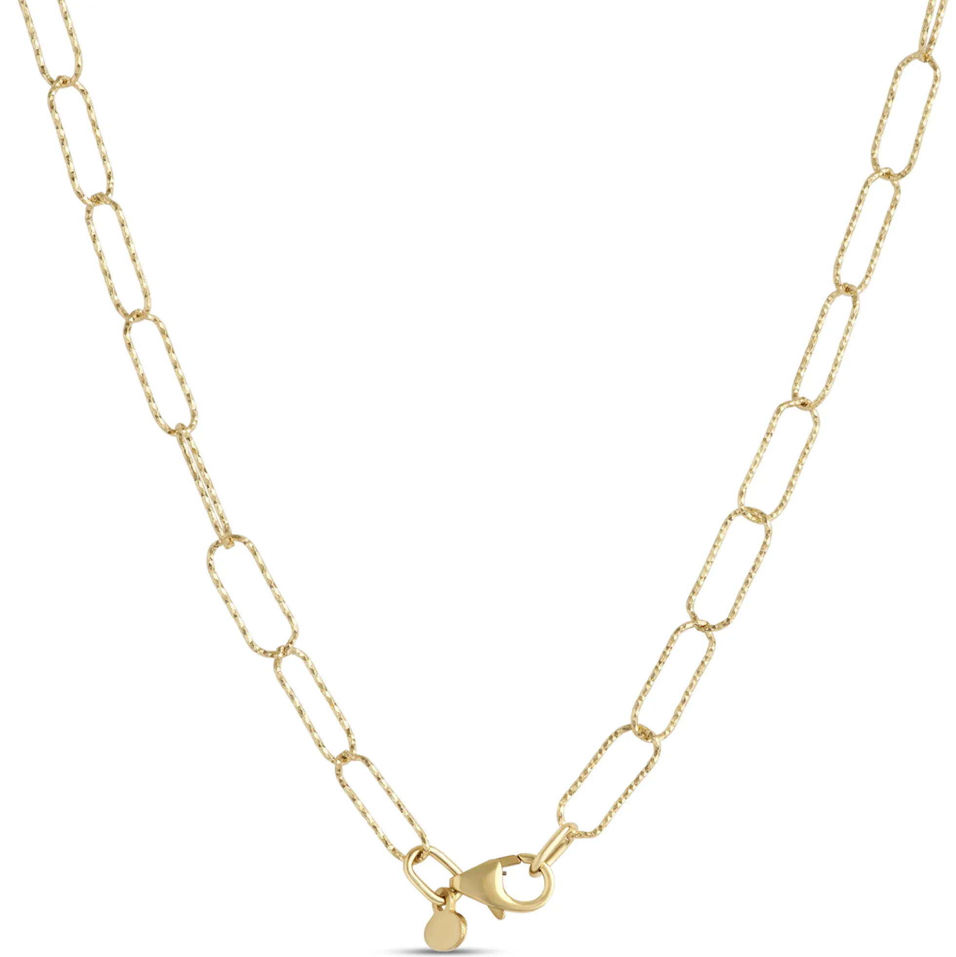 Toscano 18-Inch Sparkle Link Necklace, 14K Yellow Gold